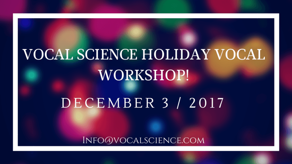 Join Our December 3rd Vocal Group Session/Vocal Workshop! (2 Spots Remaining!)