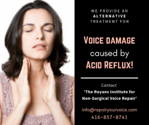 Natural and Alternative Treatment for Voice Damage caused by Acid Reflux